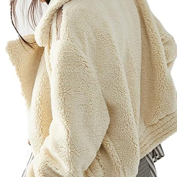 Free People Joplin Cozy Faux Sherpa Jacket in ivory - Picture 4 of 6